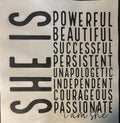She is…