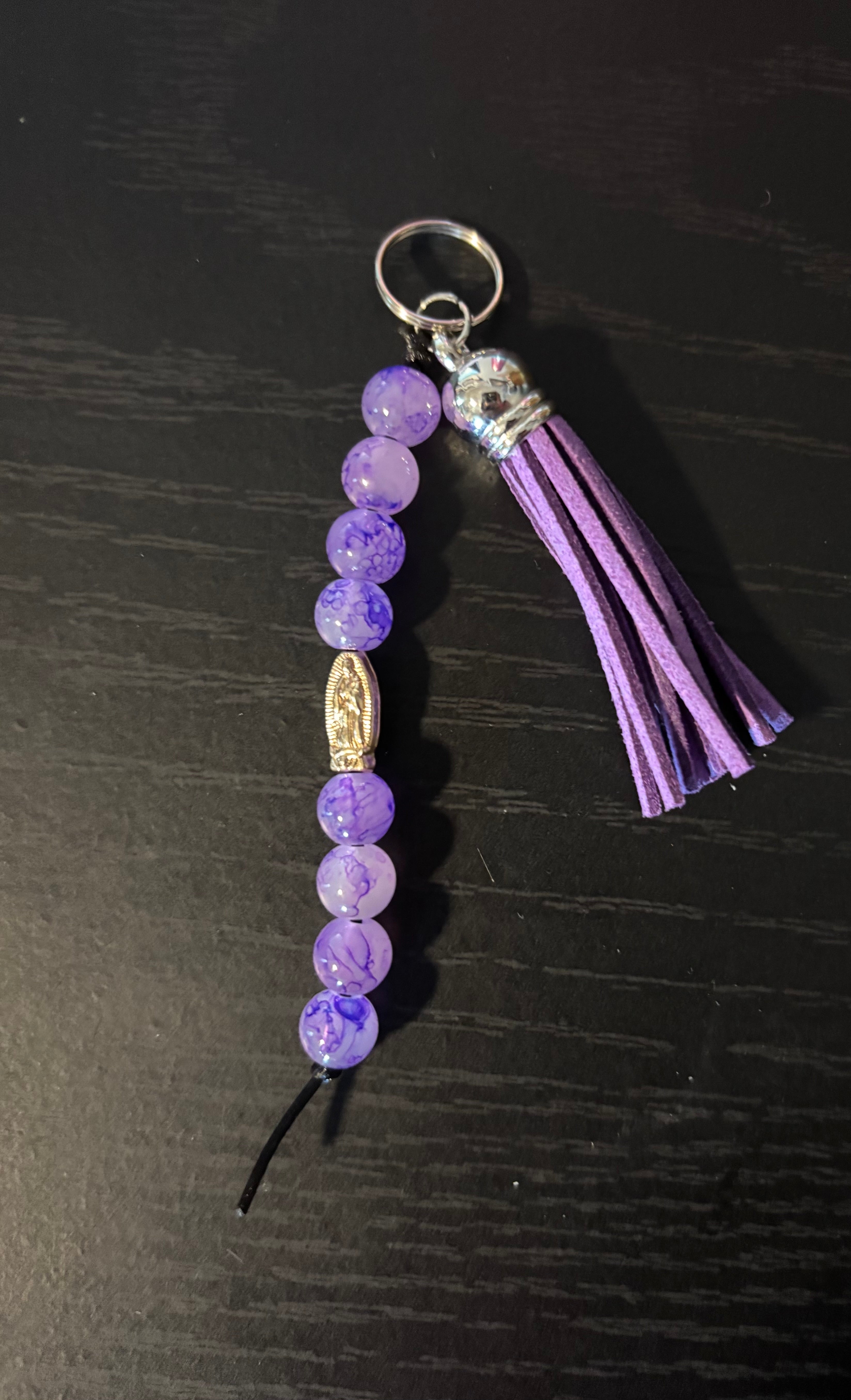 Key Chains - Purple Virgen de Guadalupe